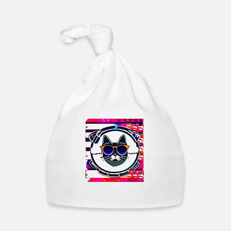 Funny Summer Cat logo Organic Baby Cap