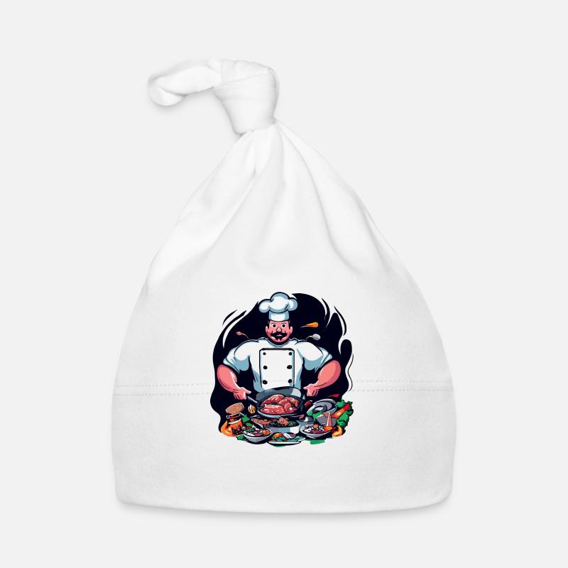 TSHIRT COOL. UN CHEF PRÉPARANT UN GRAND REPAS Bonnet bio Bébé