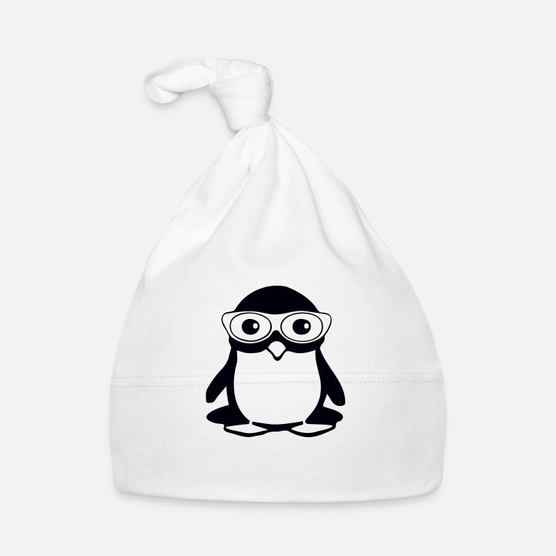 Penguin with glasses, vector illustration Organic Baby Cap