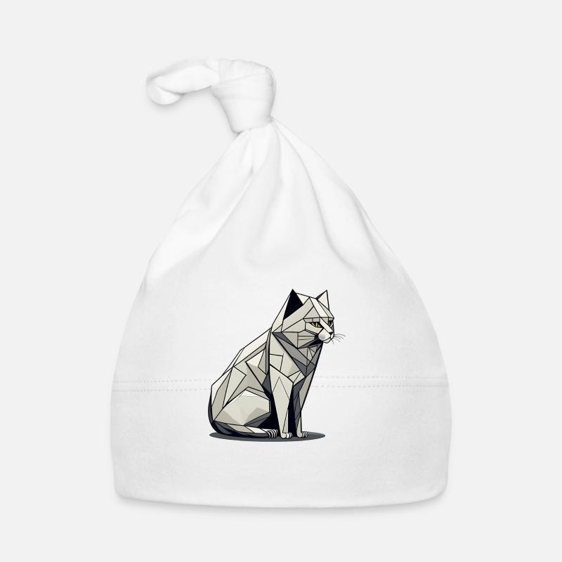 Minimalistic Cat Minimalist Cat Geometric Cat Organic Baby Cap