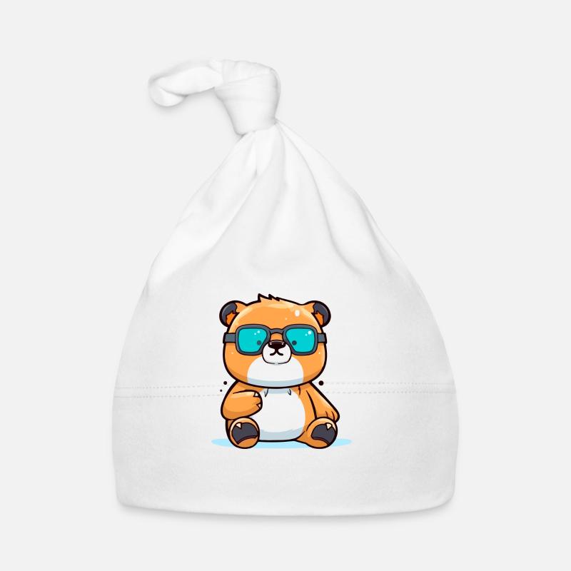 Molko l'ours à lunettes Bonnet bio Bébé