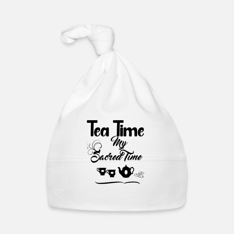 Tea Time - England Design - Organic Baby Cap - white