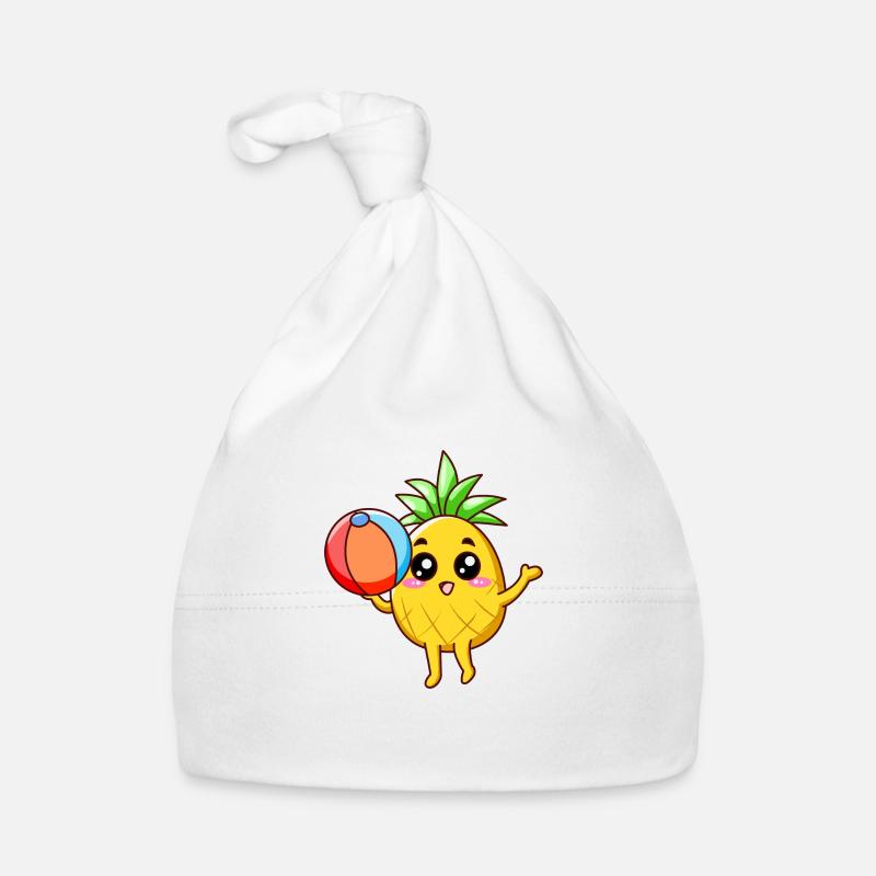 Sommer Ananas - Baby Bio-Mütze - Weiß
