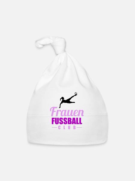 frauen fußball - Baby Bio-Mütze - Weiß - Vorne