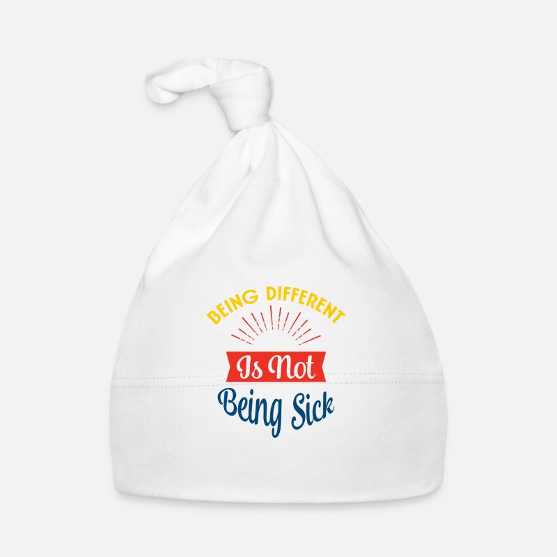Être différent n’est pas malade - Bonnet bio Bébé - blanc