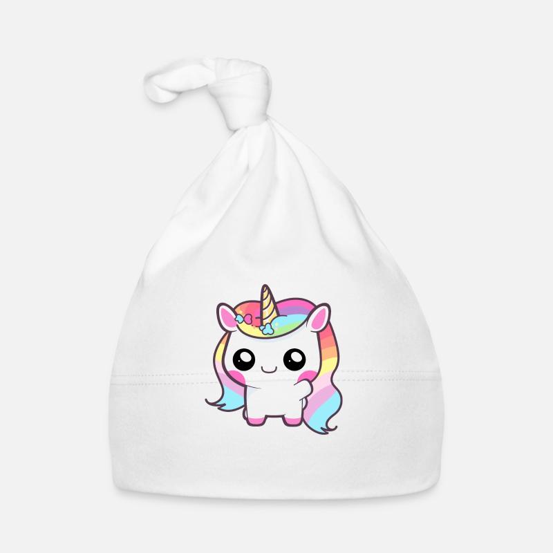 Baby Einhorn mit Regenbogen Mähne Baby Bio-Mütze
