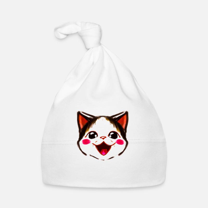 Visage d’anime kawaii chaton mignon Bonnet bio Bébé
