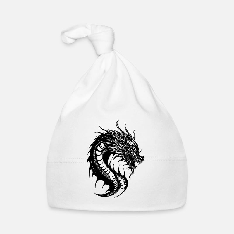 Dragon serpent vintage - Bonnet bio Bébé - blanc
