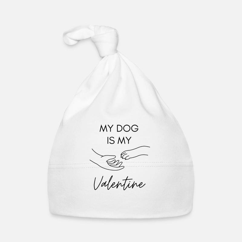 Mon chien est mon valentin - Bonnet bio Bébé - blanc