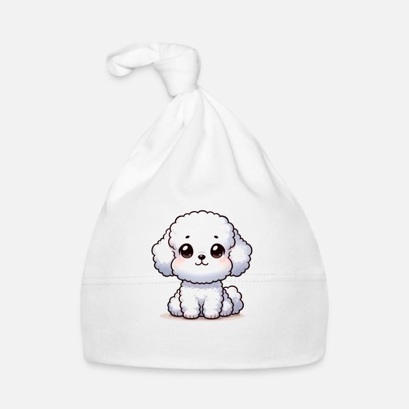 Digitale Illustration des süßen Bichon Frise Baby Bio-Mütze