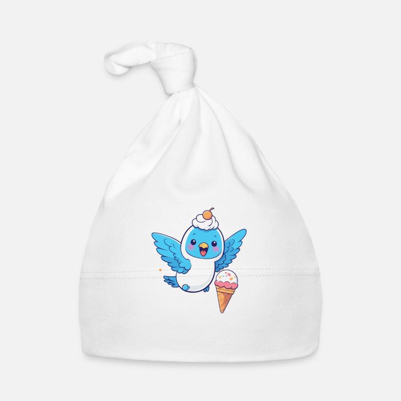 Budgi on top - Organic Baby Cap - white