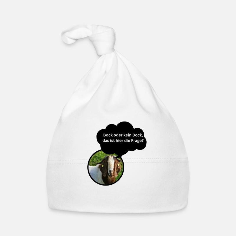 Fun Shirt "Bock oder kein Bock..." - Organic Baby Cap - white