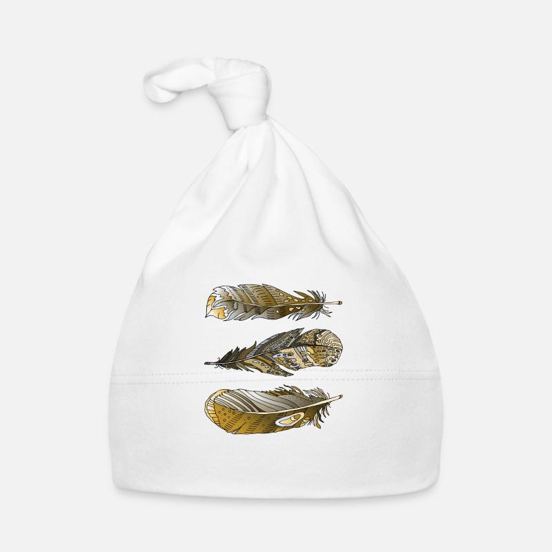 Feder - Baby Bio-Mütze - Weiß