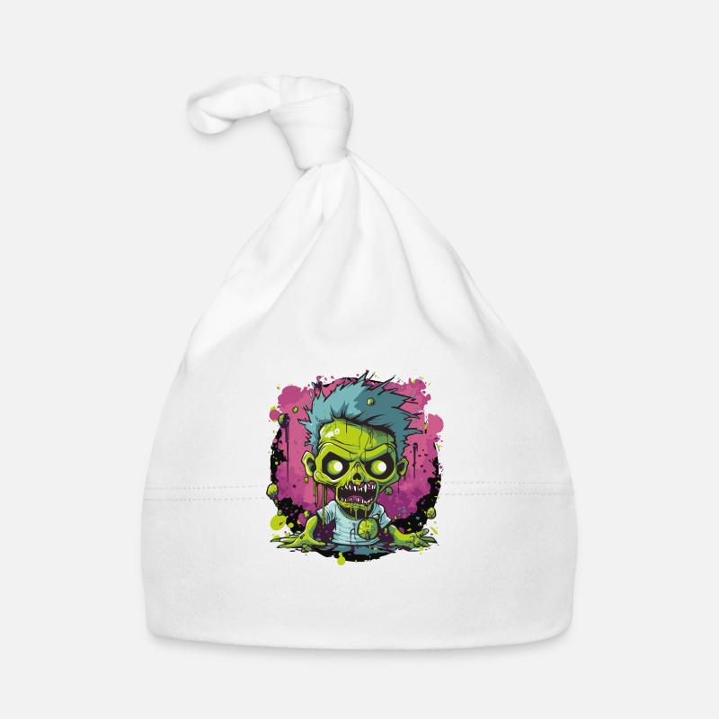 Zombie Comic - Baby Bio-Mütze - Weiß