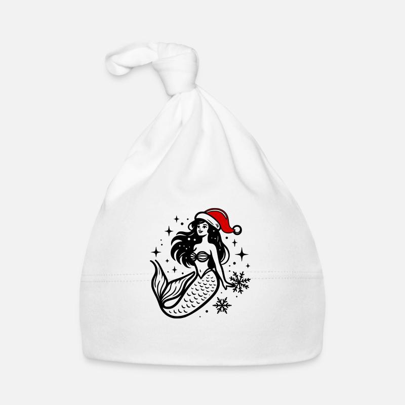 Mermaid Christmas Organic Baby Cap