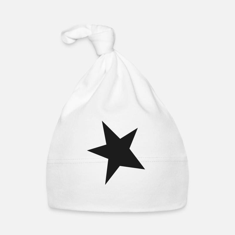 Étoile remplie - Bonnet bio Bébé - blanc