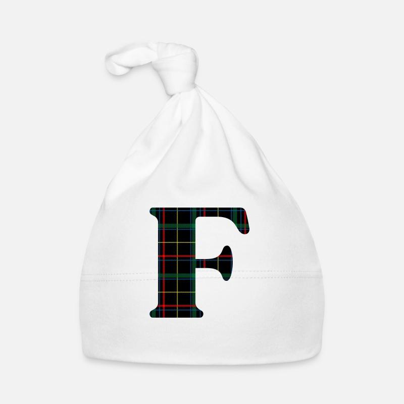 Monogramme f tartan écossais Bonnet bio Bébé