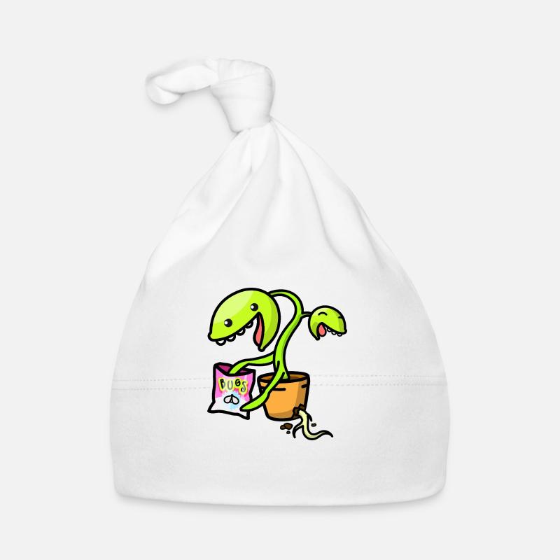 kawaii carnivorous plant with snack Organic Baby Cap