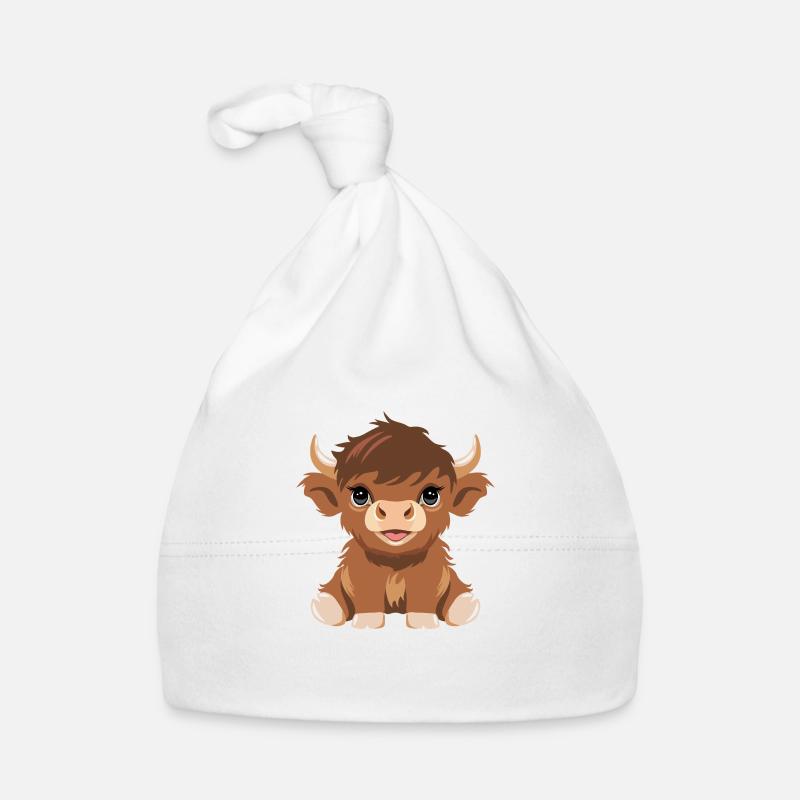 Mignon bébé vache des hautes terres Bonnet bio Bébé