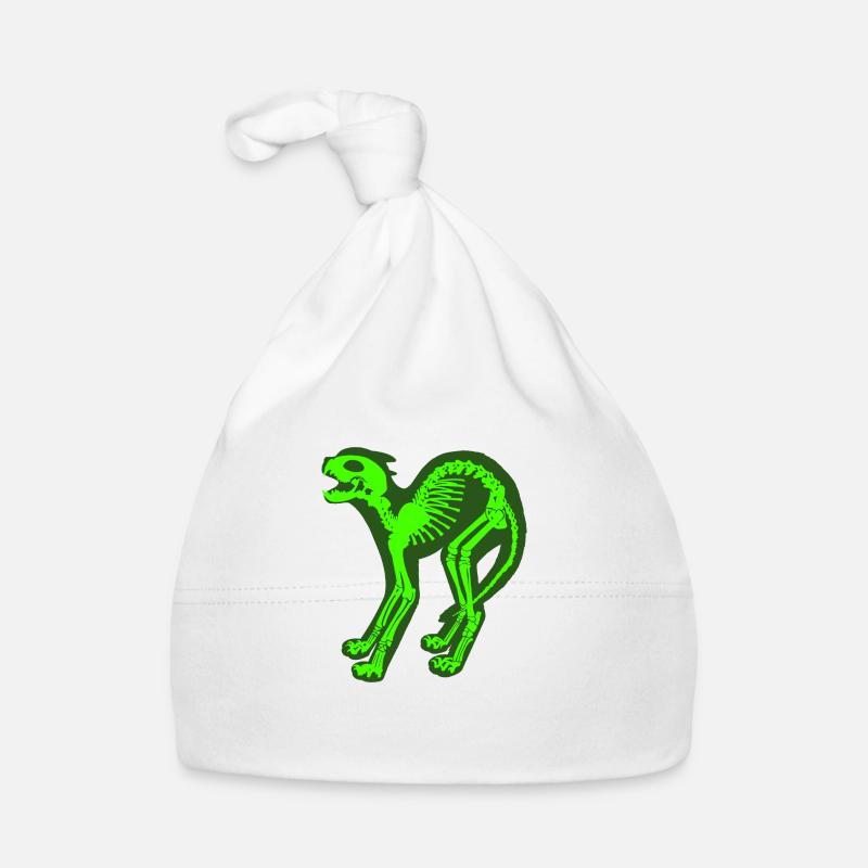 Skeleton Cat Organic Baby Cap