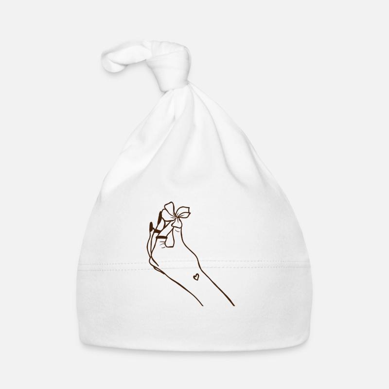 Main avec fleur Bonnet bio Bébé