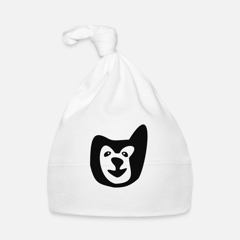 Einohr Bär - Baby Bio-Mütze - Weiß