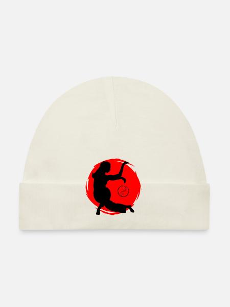 Yin Yang Qi Gong Zen - Organic Baby Cap - white - Front