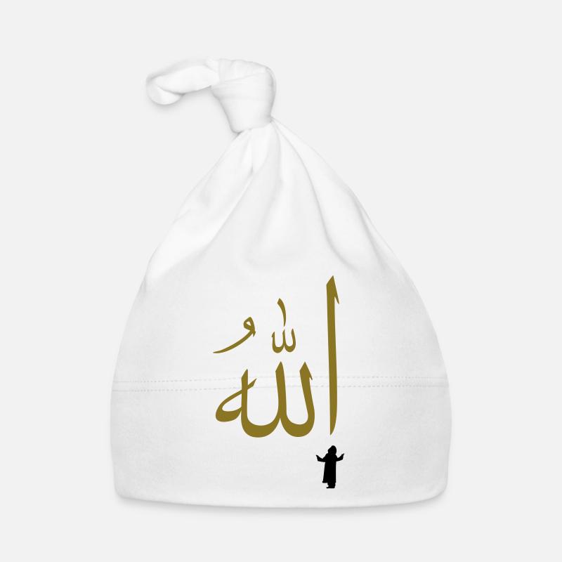 la prière à Allah / prayer to allah (2c) - Bonnet bio Bébé - blanc