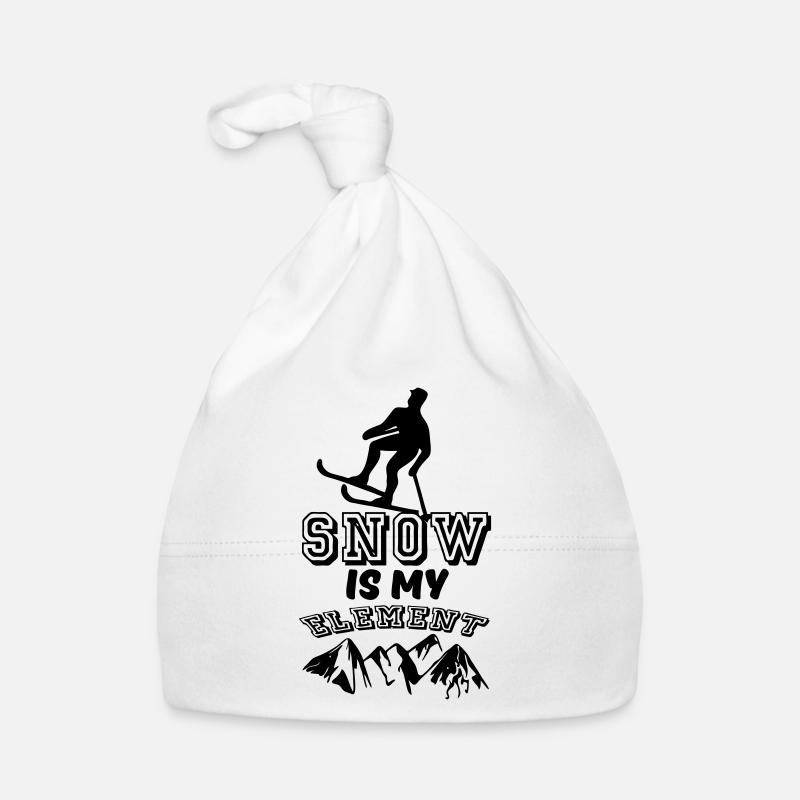 Snow Schnee Ski Skifahren Skifahrer Geschenk Baby Bio-Mütze