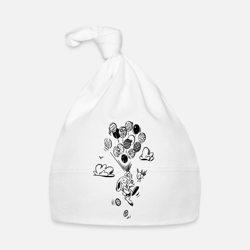 Fliegender Hase mit Luftballons Baby Bio-Mütze
