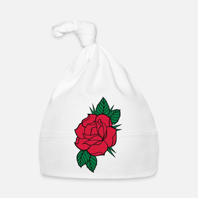 Rose - Tricolore - Bonnet bio Bébé - blanc