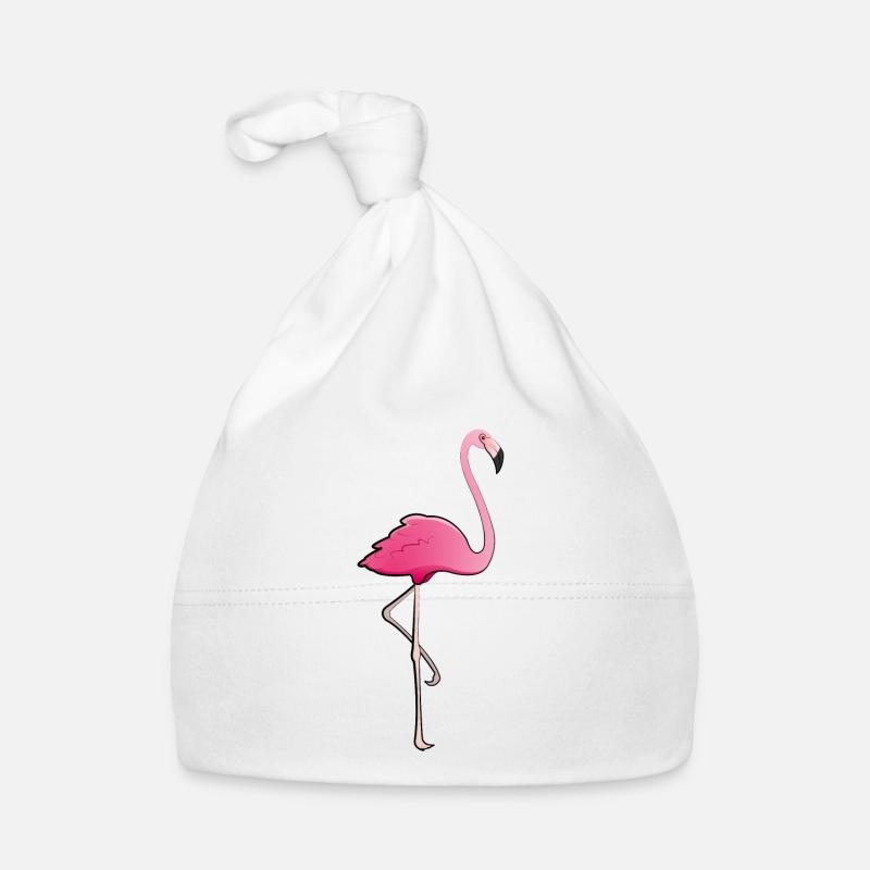 Flamingo - Baby Bio-Mütze - Weiß