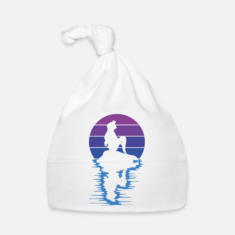 A little mermaid on her rock Organic Baby Cap