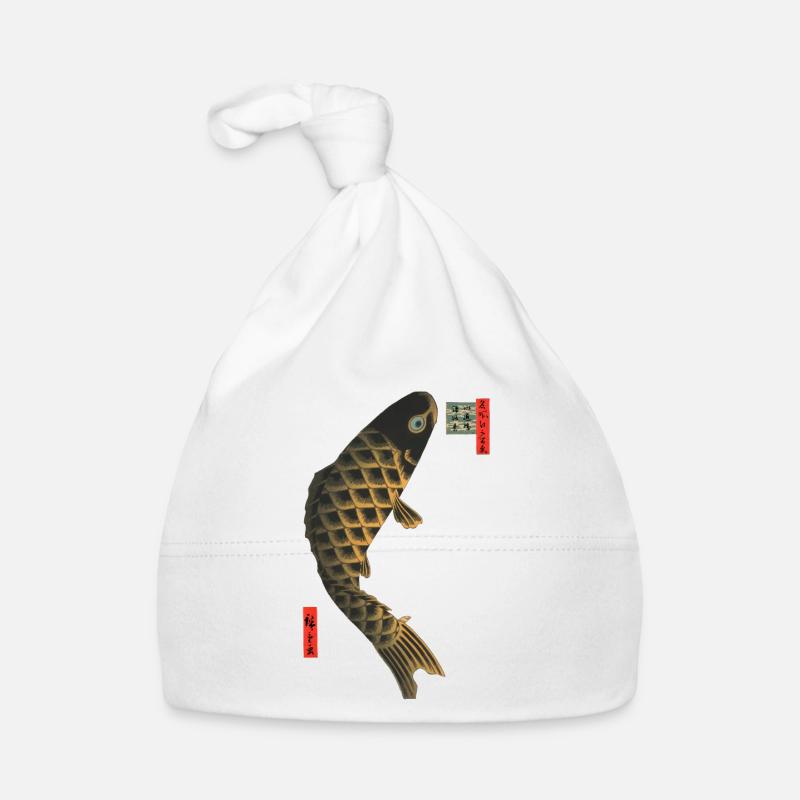 Ukiyo-e: koi carp by Hiroshige Organic Baby Cap