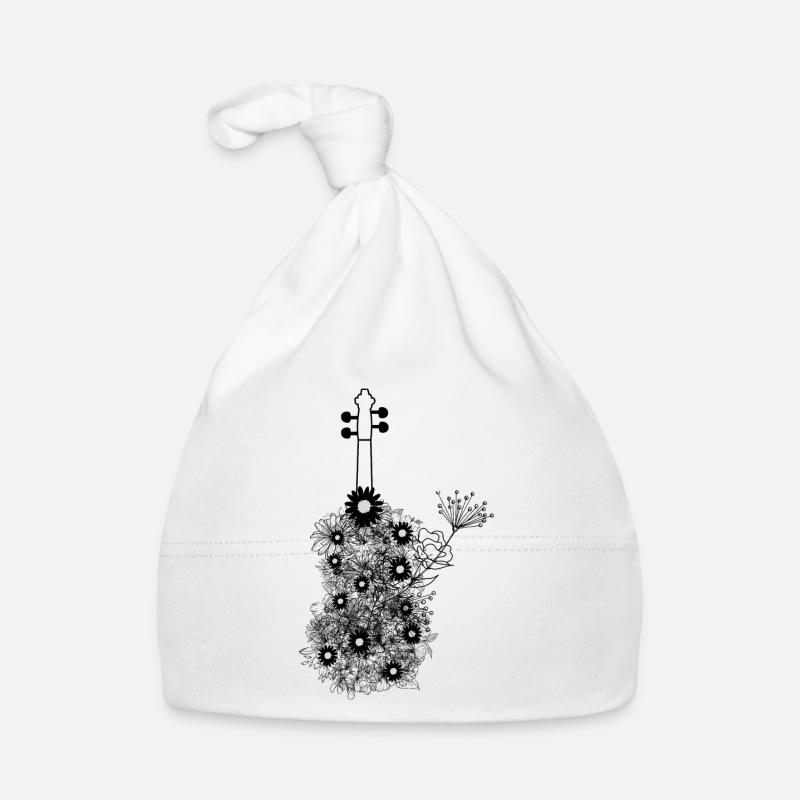 blumige Geige Geschenkidee Baby Bio-Mütze