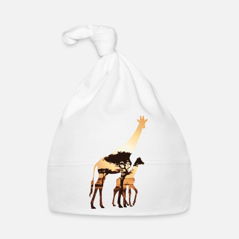 Girafe et son petit Bonnet bio Bébé