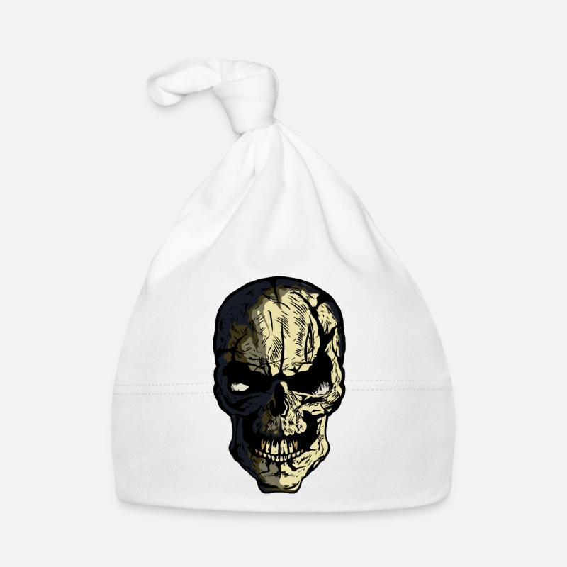 crane tete de mort halloween Bonnet bio Bébé