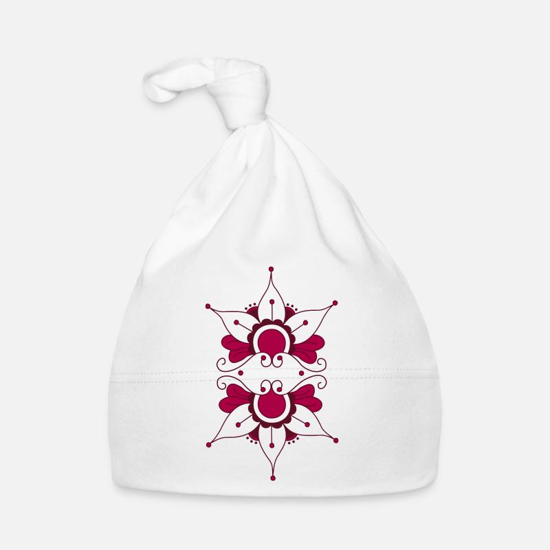 Oriental pattern - Organic Baby Cap - white