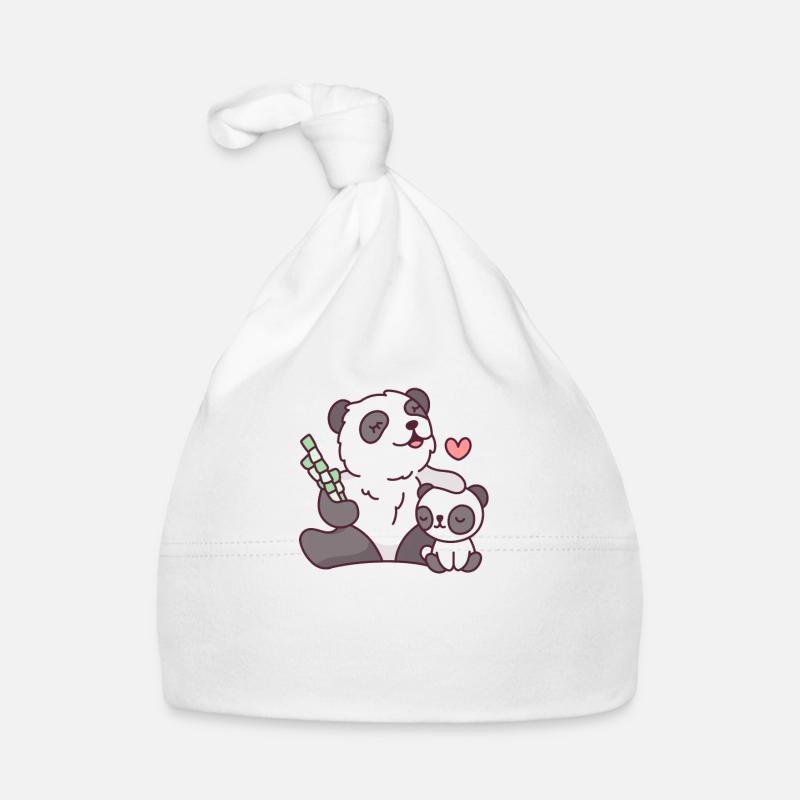 Panda mère panda bébé panda amant bambou Bonnet bio Bébé
