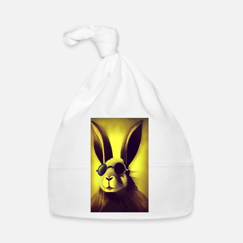 Cool Comic Portrait of a rabbit Organic Baby Cap