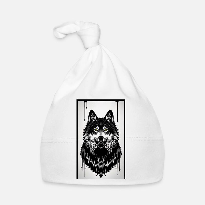 Wolfportrait Baby Bio-Mütze