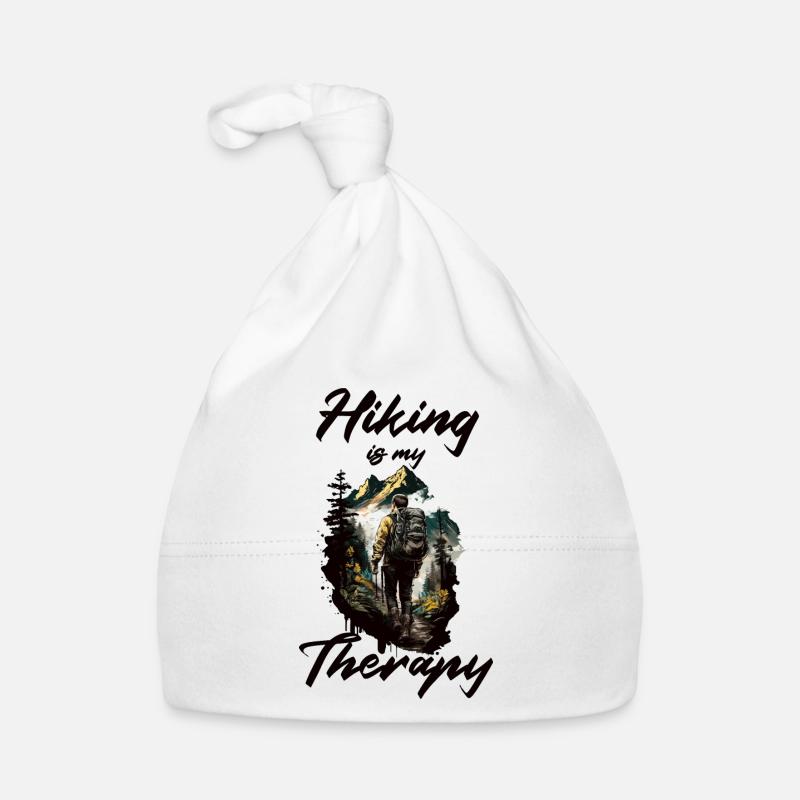 Hiking is my therapy Organic Baby Cap