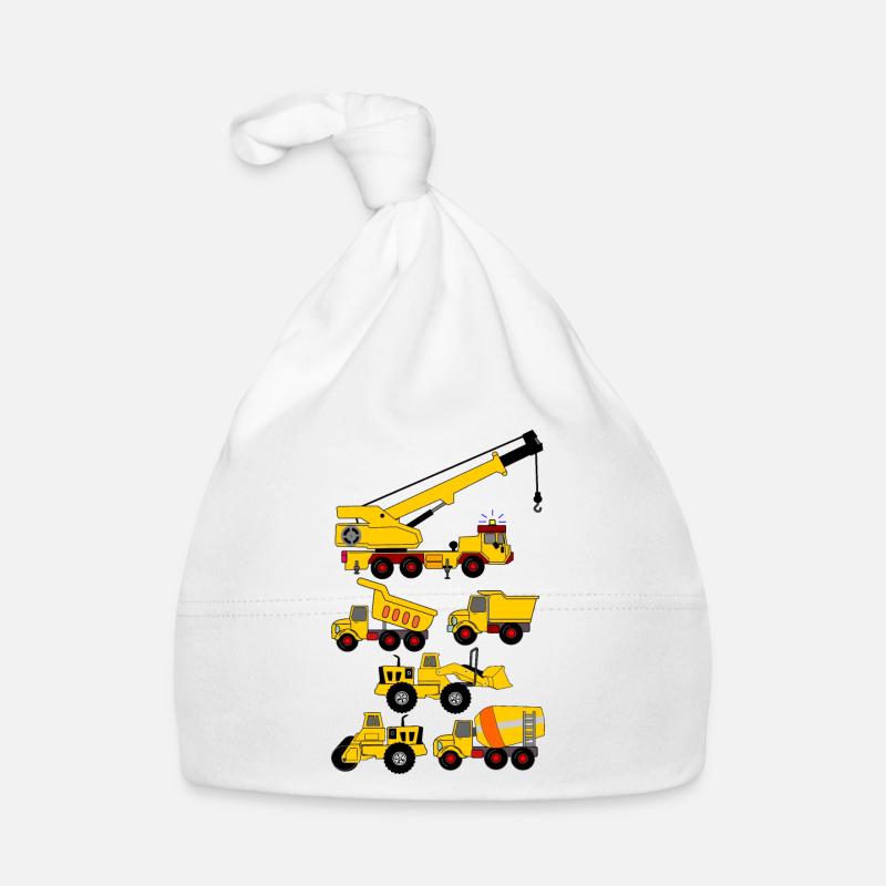 Work cars construction and road work Organic Baby Cap