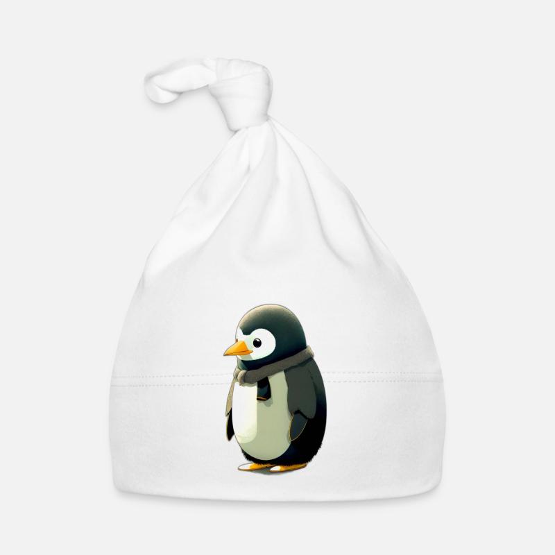 Ein süßer, pummeliger Pinguin Baby Bio-Mütze