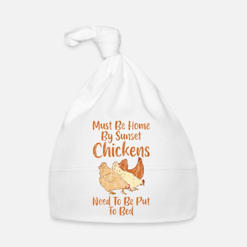 Home By Sunset, Chickens Need To Be Put To Bed 3 Organic Baby Cap
