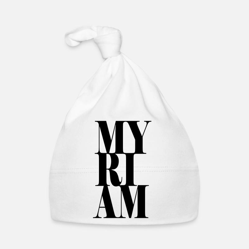 Myriam Surname First name Modern font Word Art Organic Baby Cap