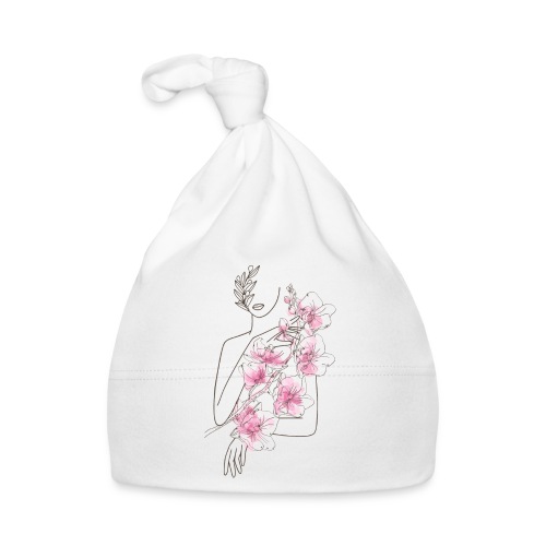 donna con fiori - Cappellino ecologico per neonato