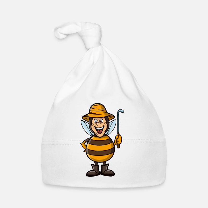 apiculteur drôle comme abeille - Bonnet bio Bébé - blanc