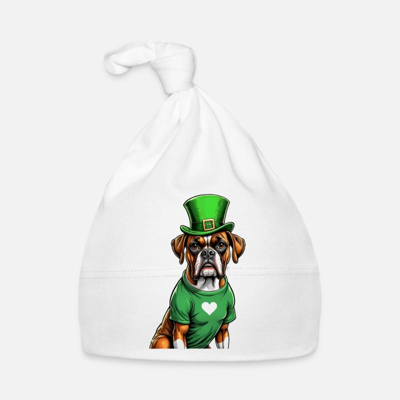 Boxer chien Saint-Patrick je chapeau vert irlandais St Bonnet bio Bébé