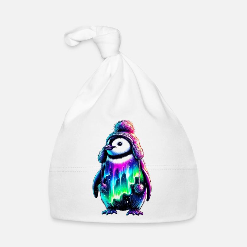 Aurora Borealis Penguin Organic Baby Cap